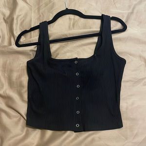 Black crop tank top